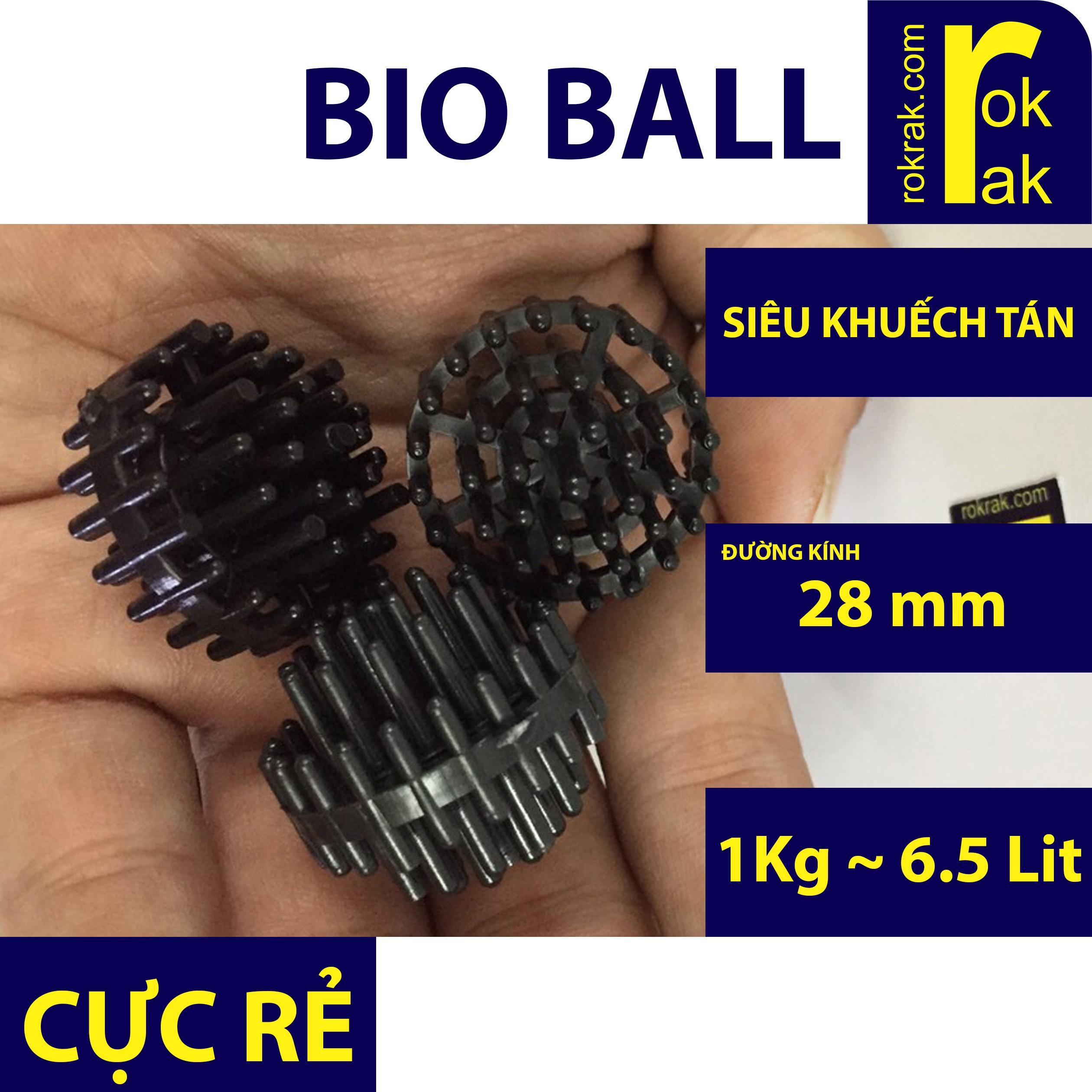 [HCM]Vật liệu lọc bioball (Bio Ball) cầu gai 1kg gần 400 trái Đa chức năng cho Lọc dàn mưa Bakki tạo oxy giải phóng HS2 - lọc tràn trộn kaldnes