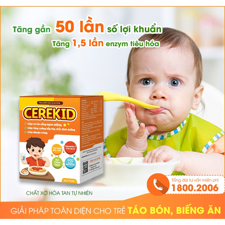 Cerekid- Cốm giúp trẻ hết táo bón