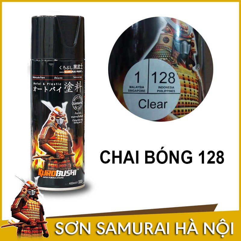 Sơn samurai phủ bóng trong - Chai sơn phủ bóng 128 sơn xịt samurai