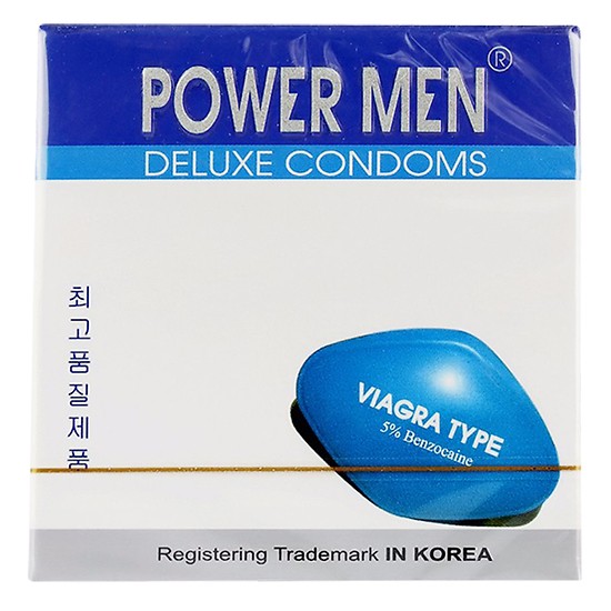 [HCM]Bao cao su powermen viagra 5% hộp 3 chiếc ( kèm 1 chai playboy chống xuất binh sớm ở nam giới)