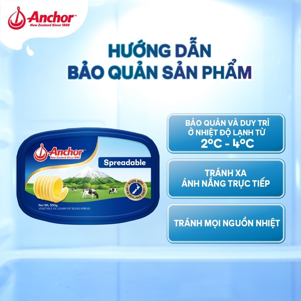 SHIP HCM- BƠ THỰC VẬT ANCHOR DẠNG PHẾT SPREADABLE  200GR 94002