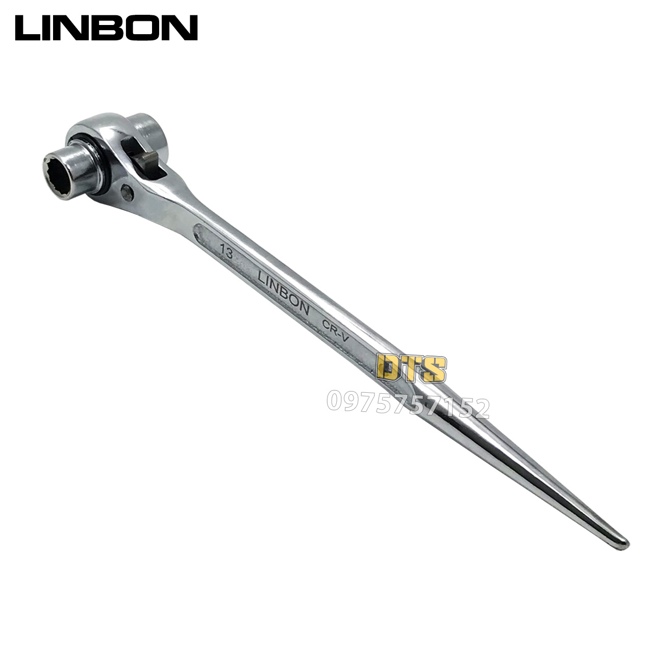 Cờ lê đuôi chuột 13-17mm 19-22mm thép đúc nguyên khối LINBON, cờ lê giàn giáo tự động thép trắng CR-V công tắc đảo chiều, clê tuýp giàn giáo đa năng 2 đầu, cà lê đuội chuột đảo chiều, tẩu đuôi chuột, khoá tuýp đuôi chuột