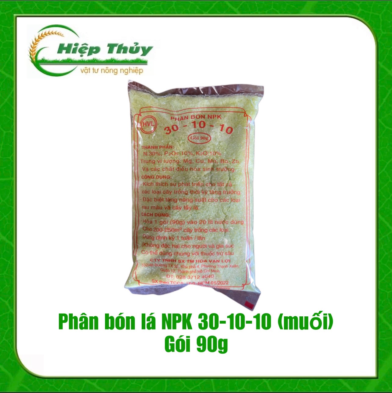 Phân bón lá NPK 30-10-10 (Muối) gói 90g