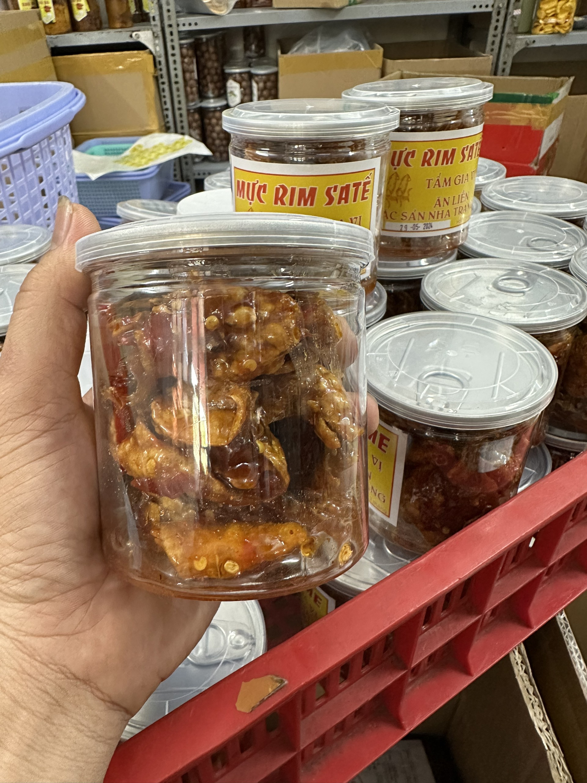 [ Combo 2 Hũ ] Mực Rim Me + Mực rim sa tế  ( mỗi hũ 200gram )