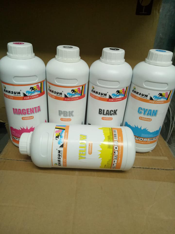2c chai Mực canon dye uv 1Lit chọn màu