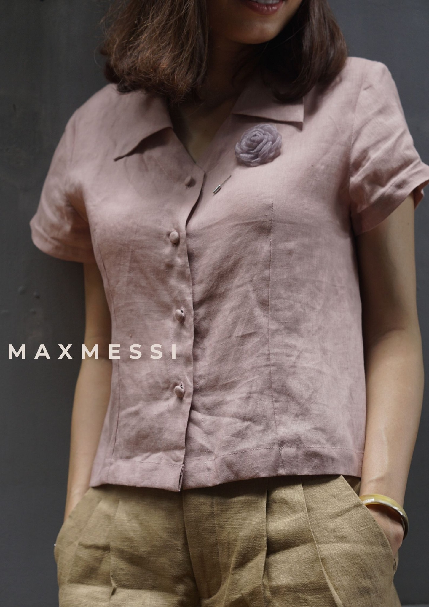 MaxMessi Áo Linen tưng cao cấp cổ bẻ ANILA