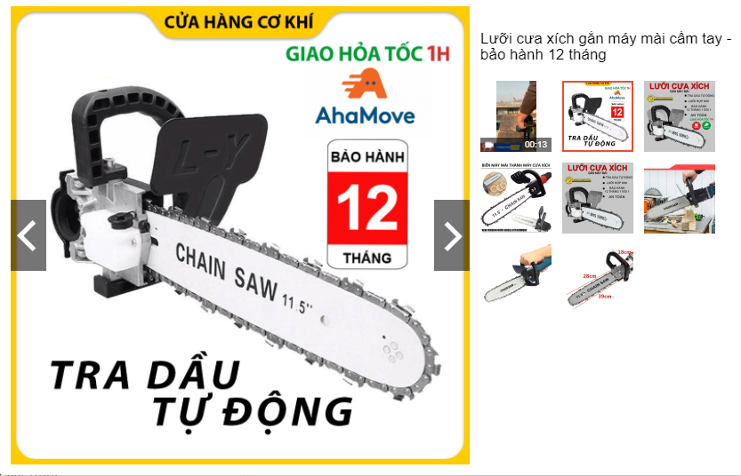 Lưỡi cưa xích gắn máy mài cầm tay