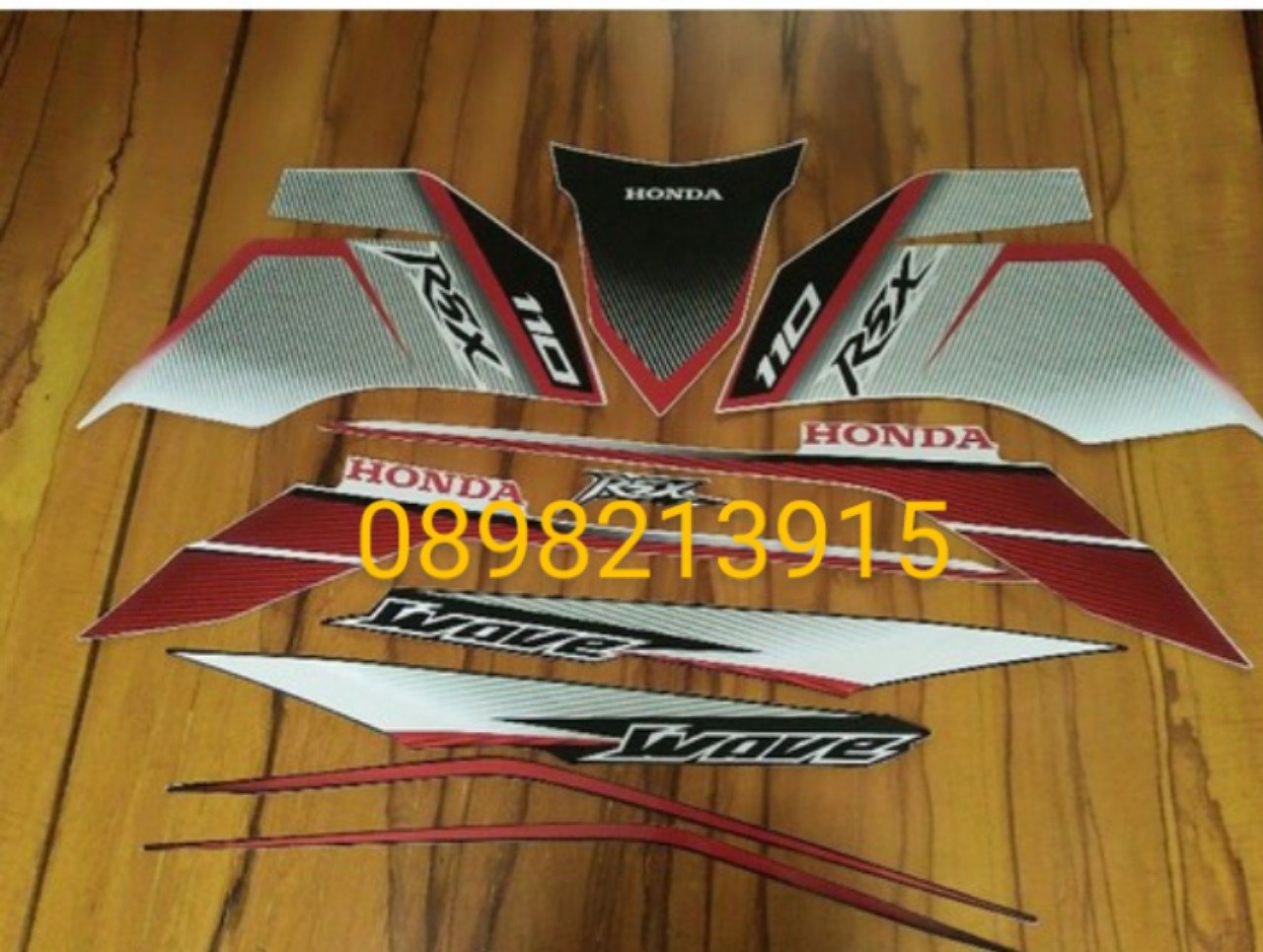 Bộ tem wave RSX 110 2012 màu trắng đỏ