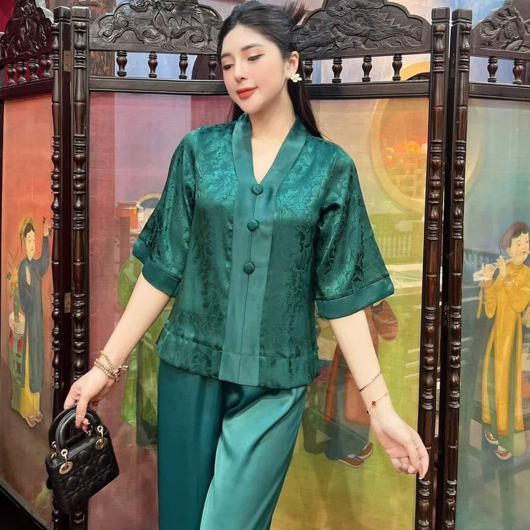 Mẫu Pháp Phục Bà Lai Lụa Gấm Cao Cấp Đi Lễ Chùa