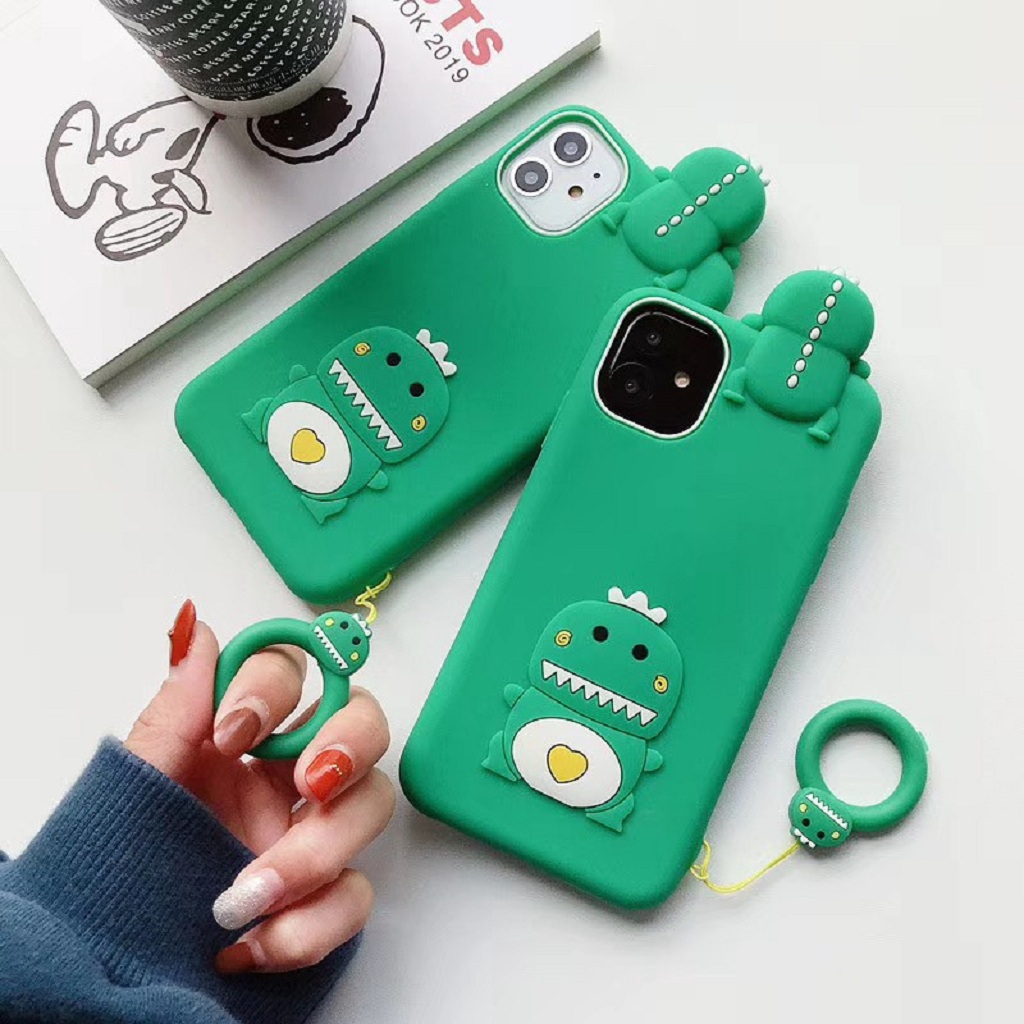 Ốp Lưng Iphone ⚡  ⚡ Ốp Silicon KHỦNG LONG RĂNG SÚN Cho Iphone 6- 11 Promax