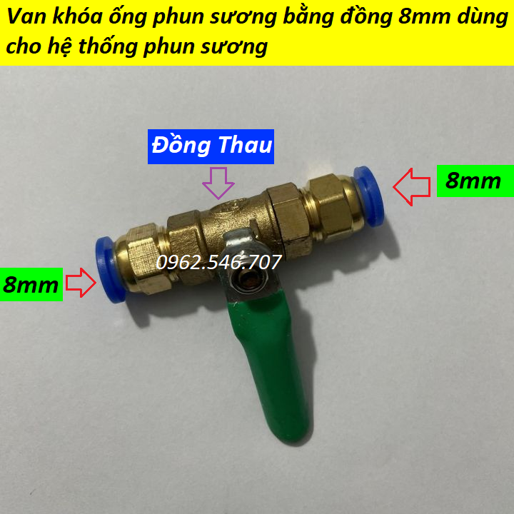Van khoá ống 8mm chất liệu Đồng Thau