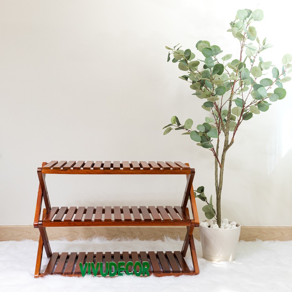 Kệ giày VIVUDECOR KG03 gỗ tự nhiên