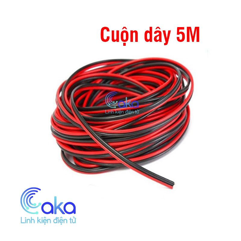 5 Mét Dây điện đôi màu đỏ đen 2468.26AWG