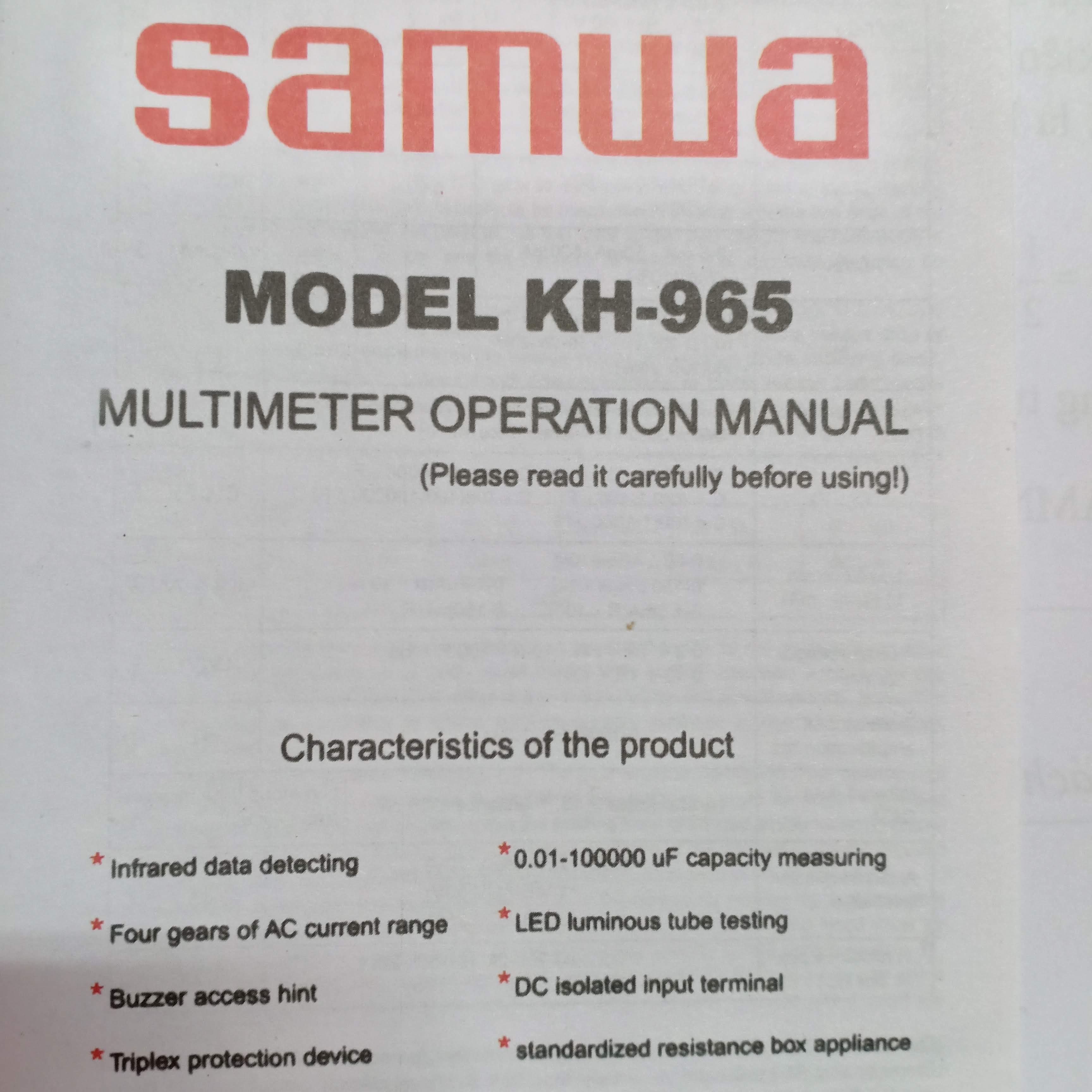ĐỒNG HỒ ĐO VẠN NĂNG SAMWA KH-965 / DONG HO VAN NANG /