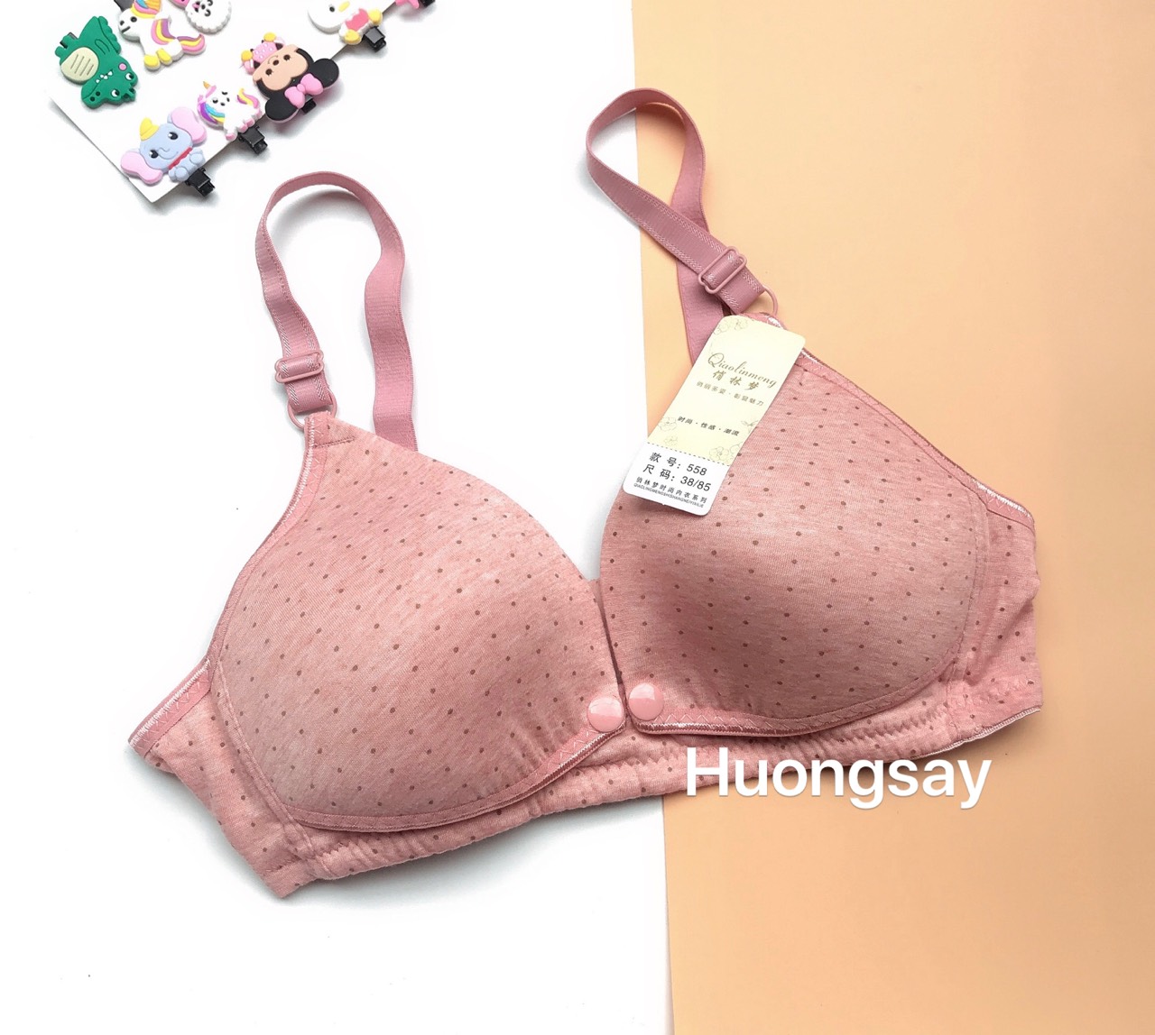 Áo ngực cho con Bú mở cúc họa tiết chấm bi MS558
