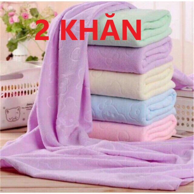 (Combo 2) Khăn tắm xuất dư mền mịn thấm nước tốt kích thước 120cm * 70cm ( giao nhiều màu khác nhau )