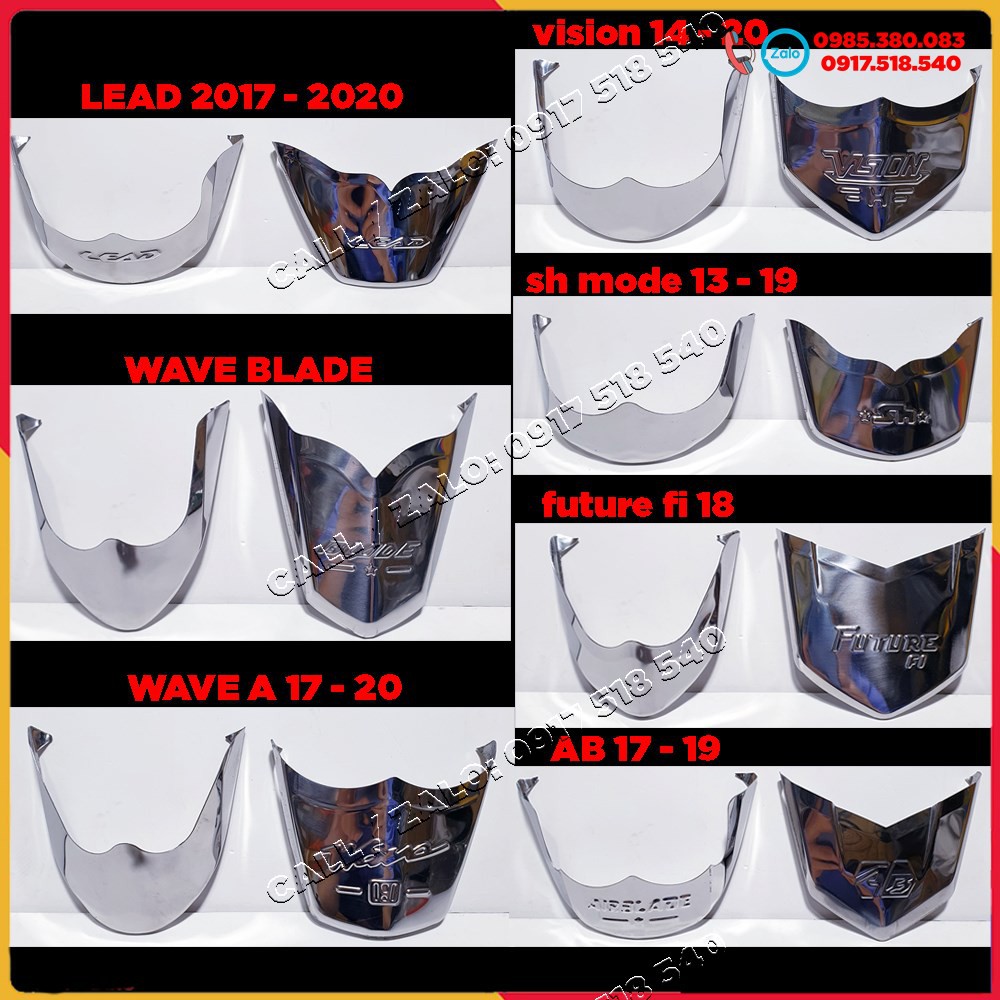 Ốp mũi dè trước , sau inox sh mode / air blade 2020 - 2021 / wave a / wave blade / lead / vision / future fi