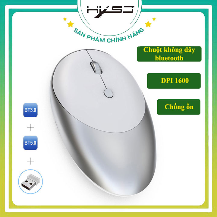 Chuột không dây HXSJ T36 Công nghệ quang học DPI 1600, Chuột 3 chế độ Bluetooth 2 chế độ 3.0 và 5.0 khoảng cách kết nối 10m nhỏ nhẹ-BẢO HÀNH 12 THÁNG HÀNG CHÍNH HÃNG