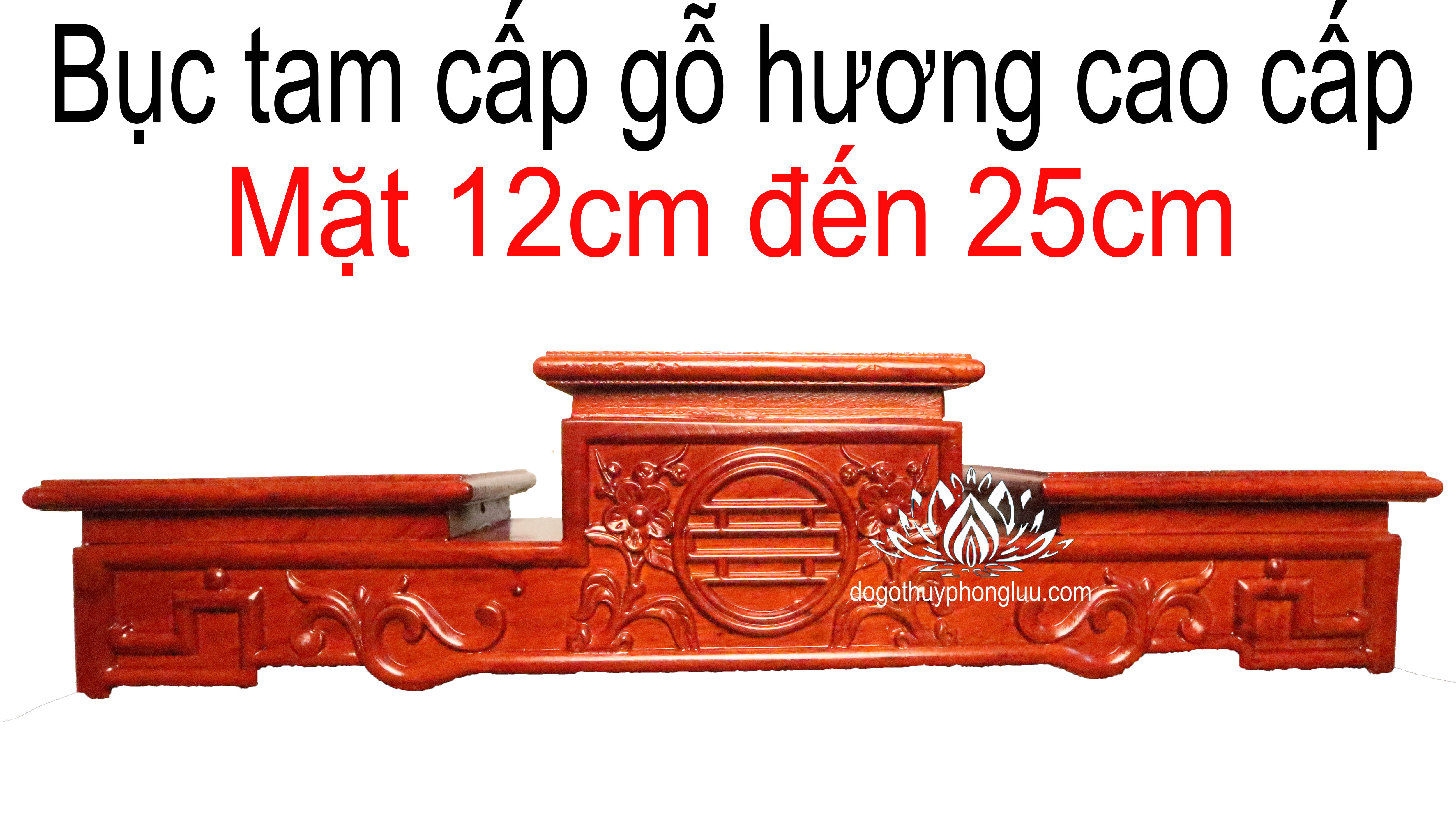 Đế tam sơn gỗ hương Tam cấp gỗ Bục tam cấp 6 cỡ mặt