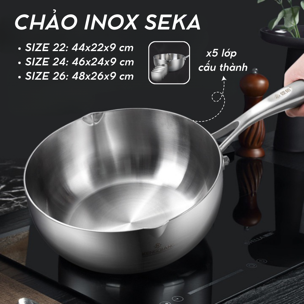 Chảo Nguyên Khối Seka - Chảo Inox Nguyên Khối Chống Dính SEKA Dùng Cho ...