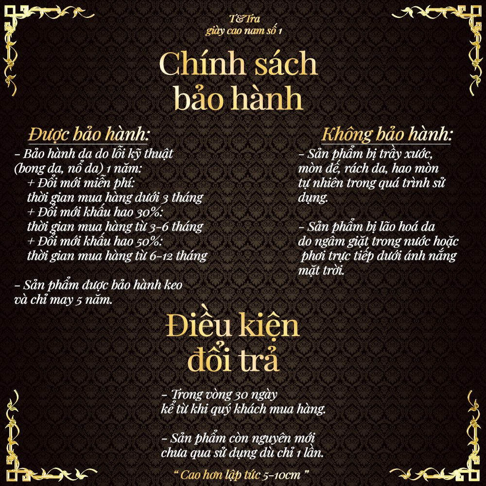 [8CM] Giày Nam Đế Cao T&Tra T106 Đen -  Ít Dốc Mang Thoải Mái Hơn