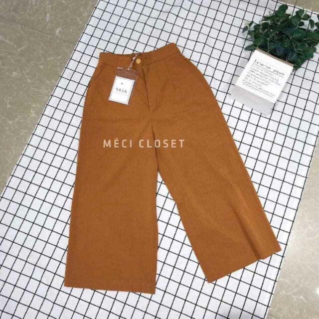 Quần culotes lửng khoá thâth