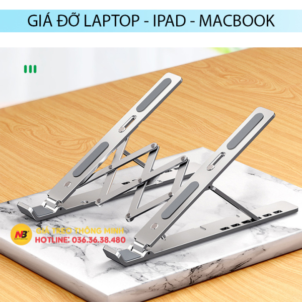 Bảng giá Giá đỡ laptop stand nhôm hỗ trợ tản nhiệt - Có thể gấp gọn chỉnh độ cao - Để laptop ipad macbook surface N3 / LS501 Phong Vũ