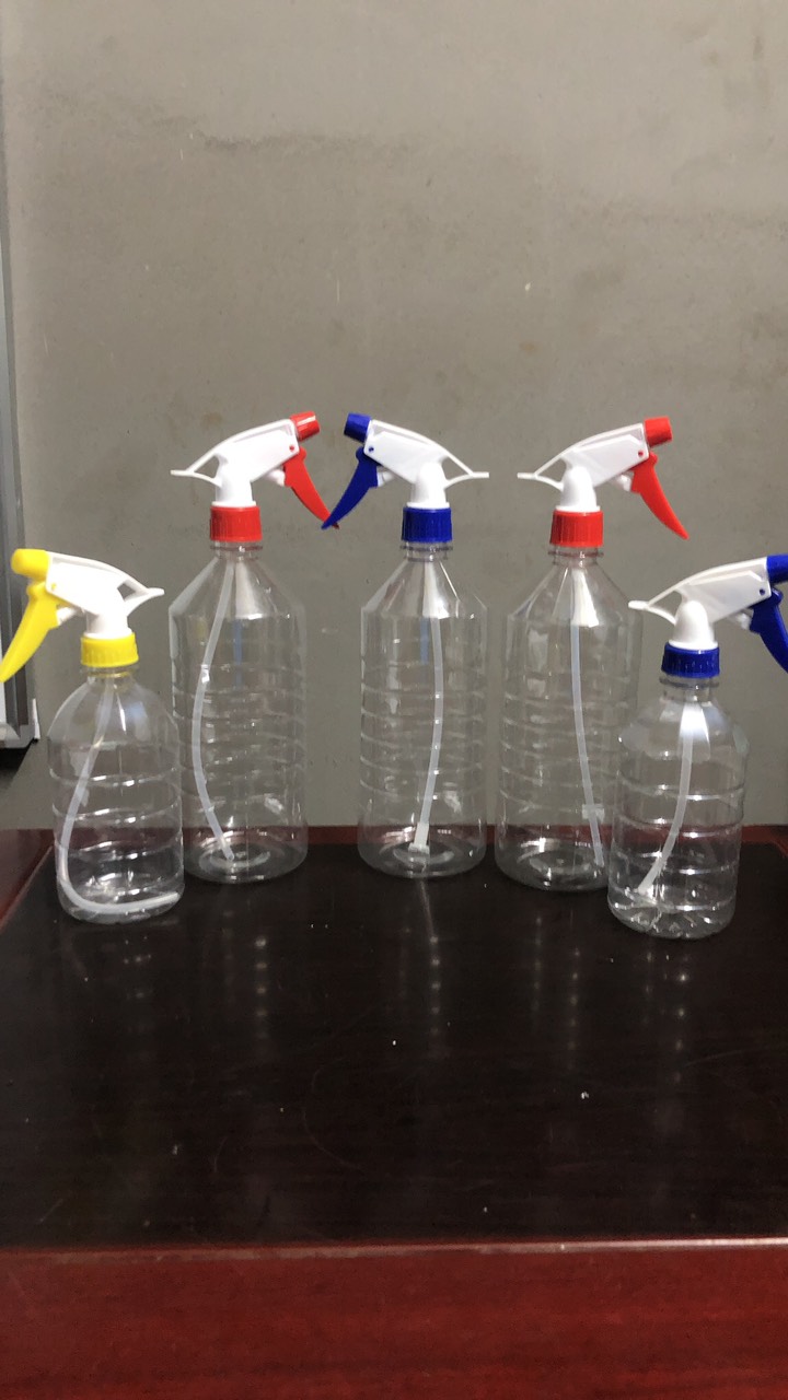 Chai 1000ml đựng nước sát khuẩn,cồn,vòi xịt chữ A