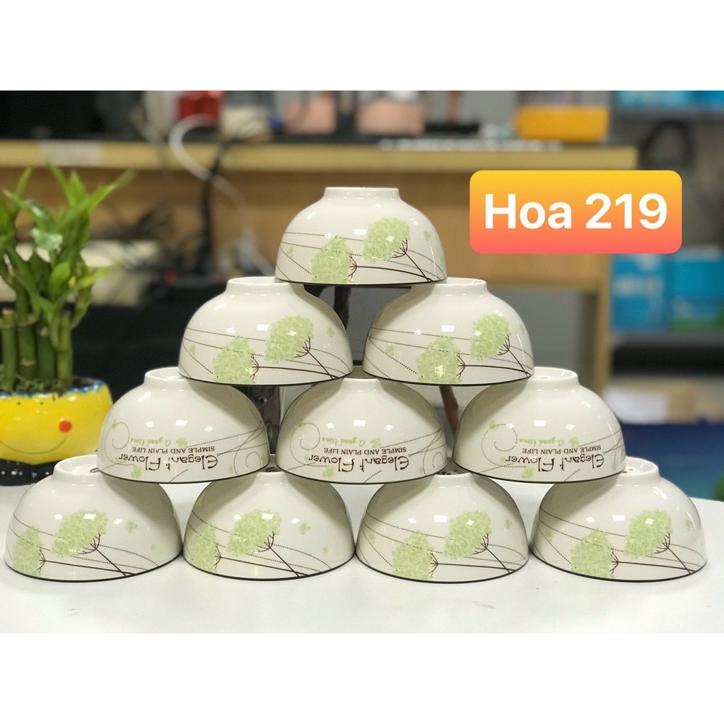 Set 10 bát cơm hoa 4d xinh xắn (giao màu ngẫu nhiên)