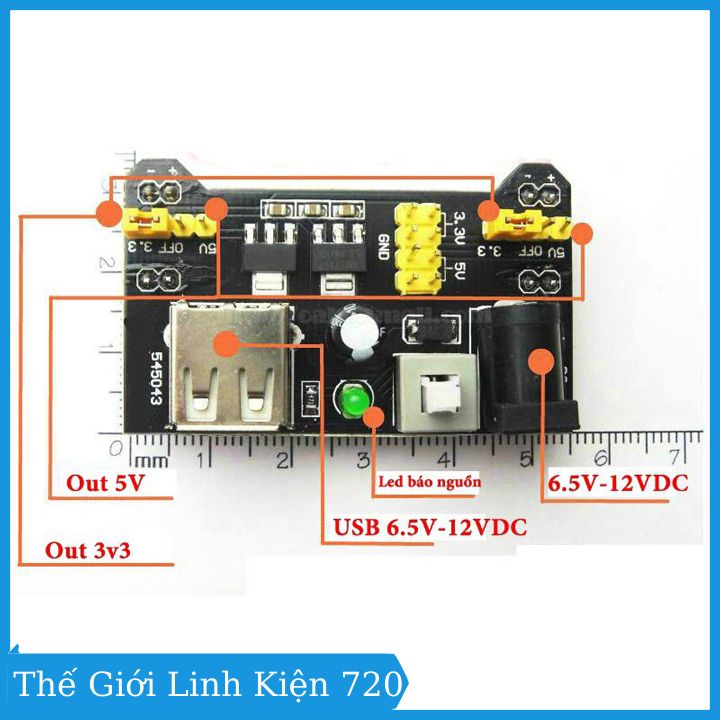 Combo module nguồn AMS1117 3V3-5V và board test MB-102