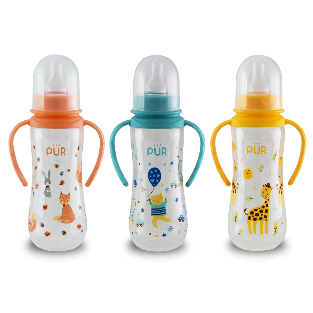 Vỉ 2 núm ti cho bình cổ thường thân thon Pur Feeding