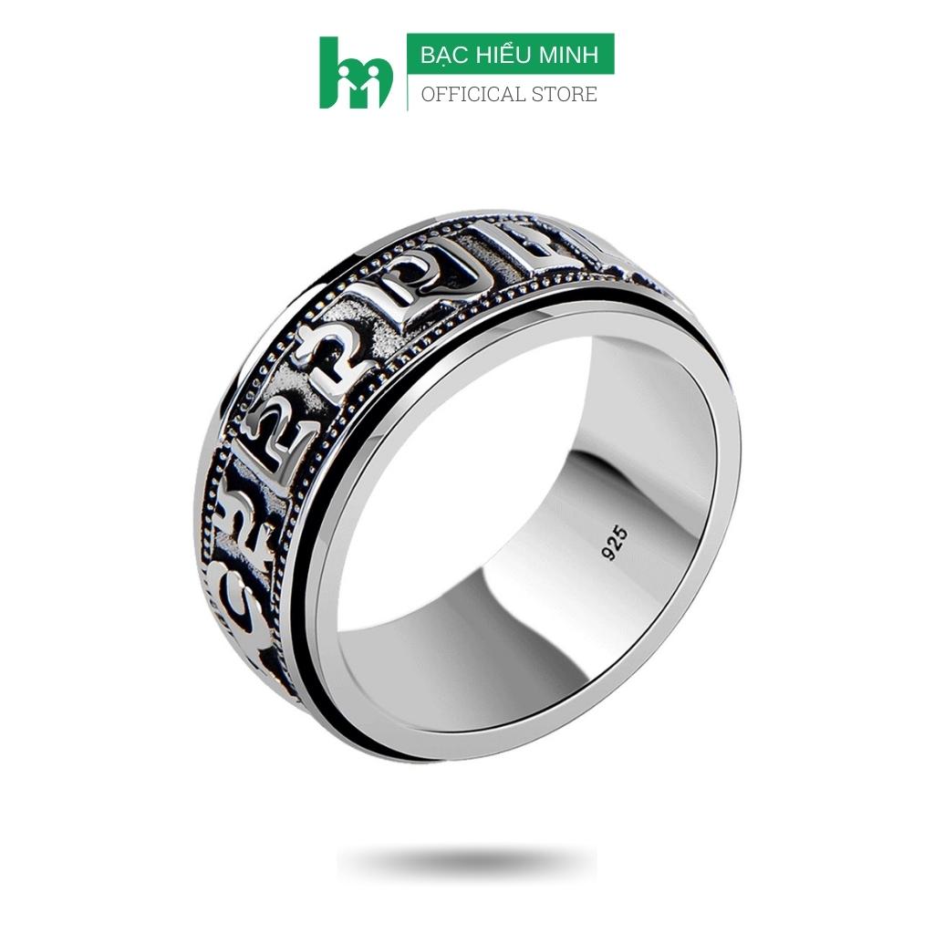 Nhẫn nam bạc ta chuẩn 925 nhẫn xoay bạc hiểu minh na537