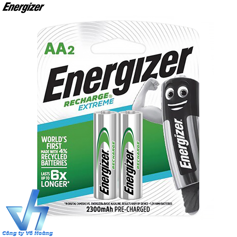 Bộ 2 pin sạc AA Energizer Recharge Extreme 2300mAh