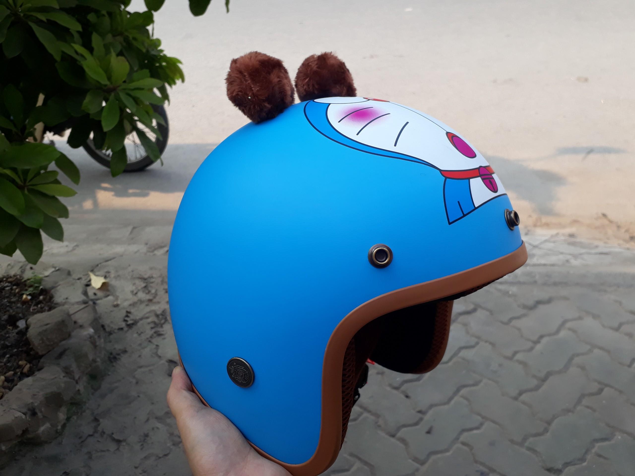 Nón Bảo Hiểm 3/4 Có Tai Doremon