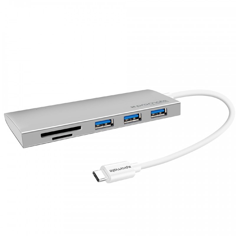 Bộ Hub chuyển đổi Promate Type-C sang USB 3.0 / Type-C / SD / MicroSD Đa Năng cho Surface