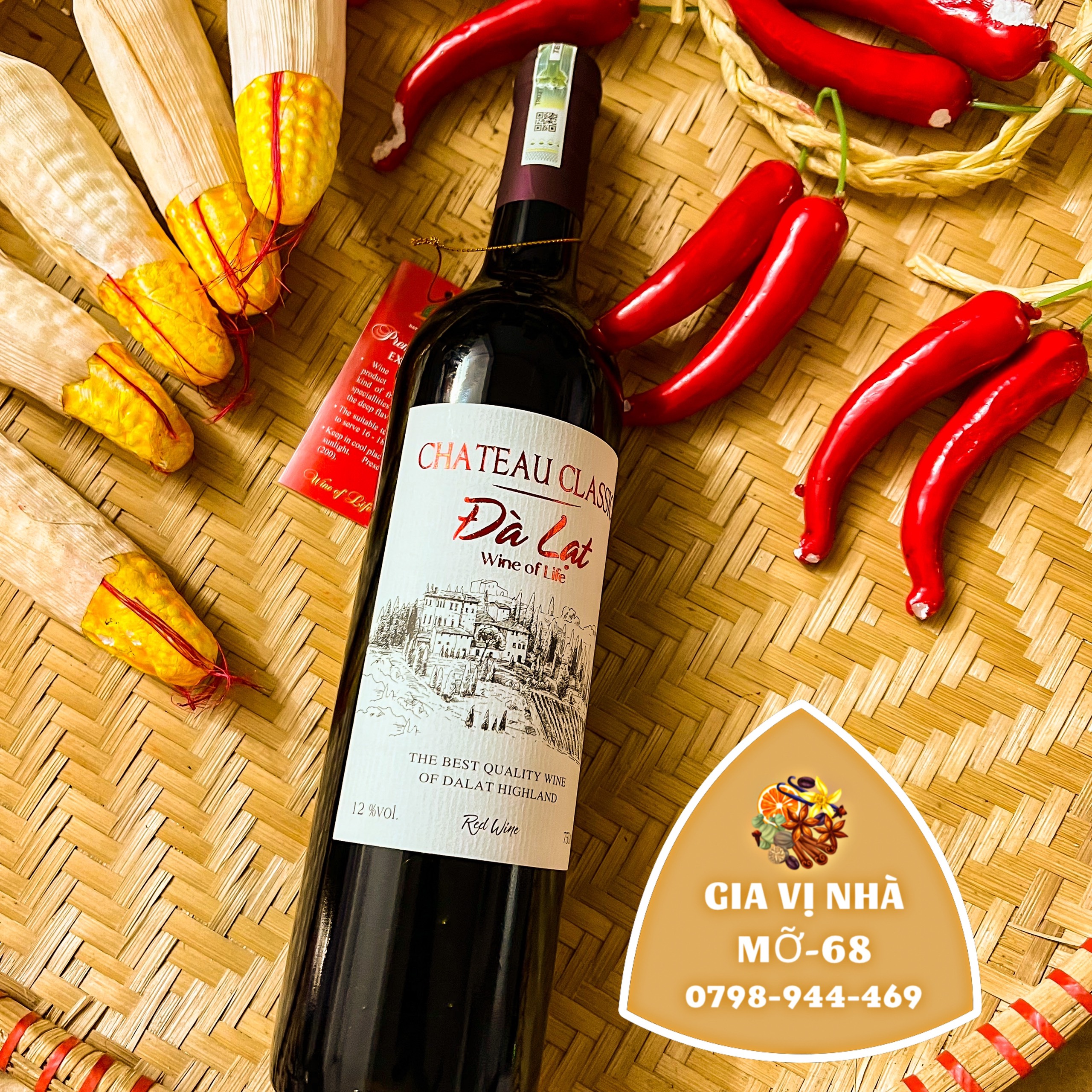 VANG ĐỎ ĐÀ LẠT CHATEAU CLASSIC - CHAI 750ML