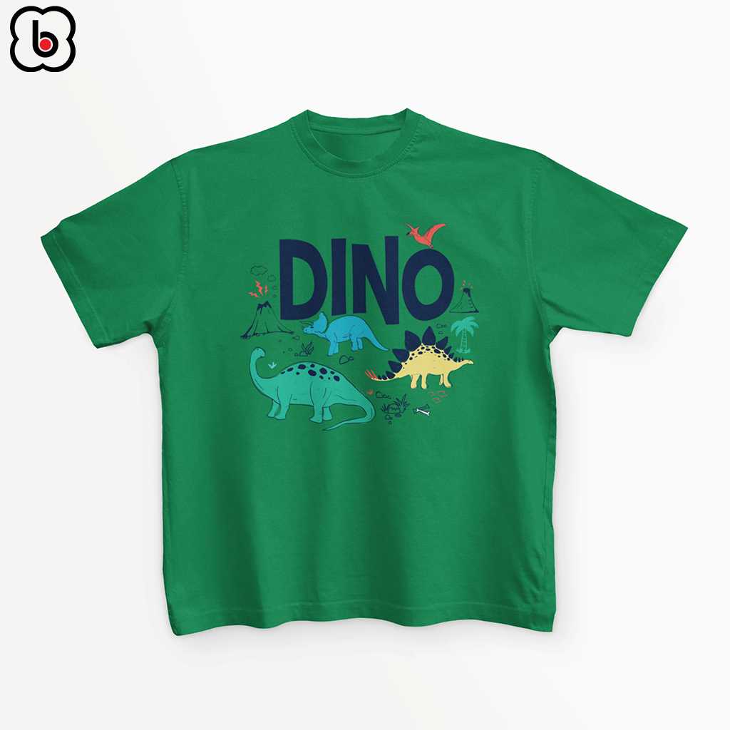 Áo thun in hình khủng long DINO áo phông cộc tay vải cotton thoáng mát BabyloveGO
