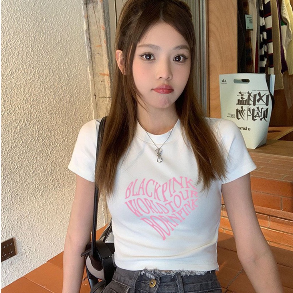 Pink heart BLACKPINK crop top