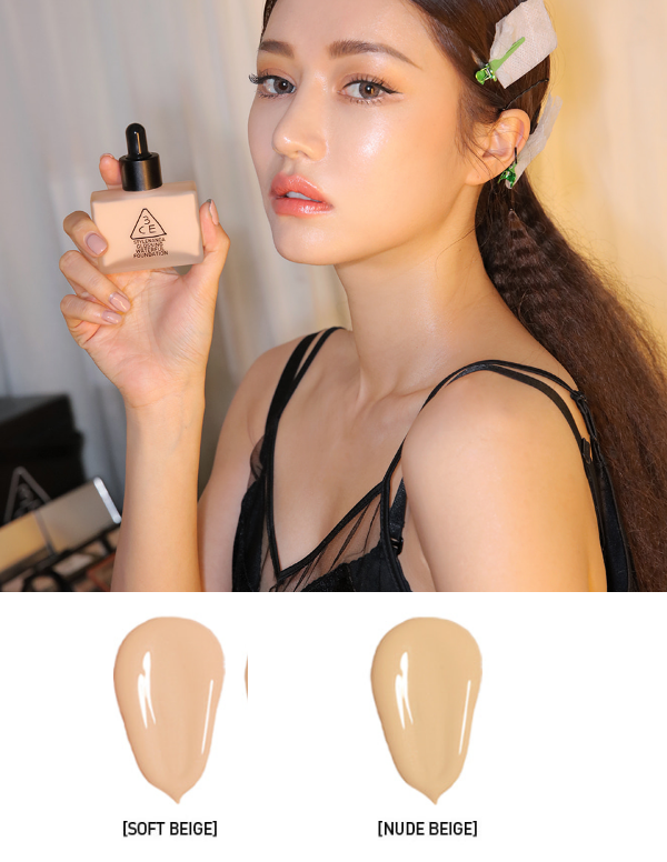 Kem nền 3CE GLOSSING WATERFUL FOUNDATION #NUDEBEIGE