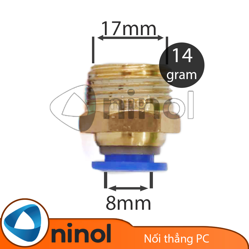 Nối thẳng ống hơi khí nén PC