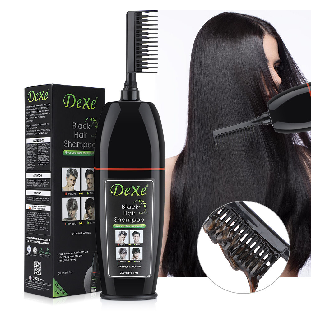 [Dexe] Dexe Silver Hair Dye Comb to Black Color 200ml (British Brand)