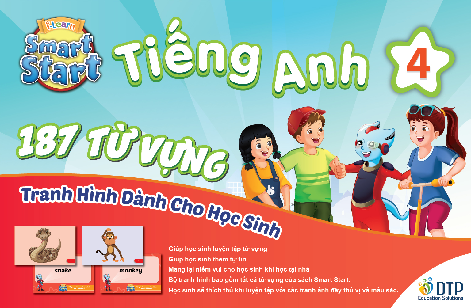 Sách - DTPbooks - Combo Tiếng anh 4 I-learn smart start Student's cards + notebook
