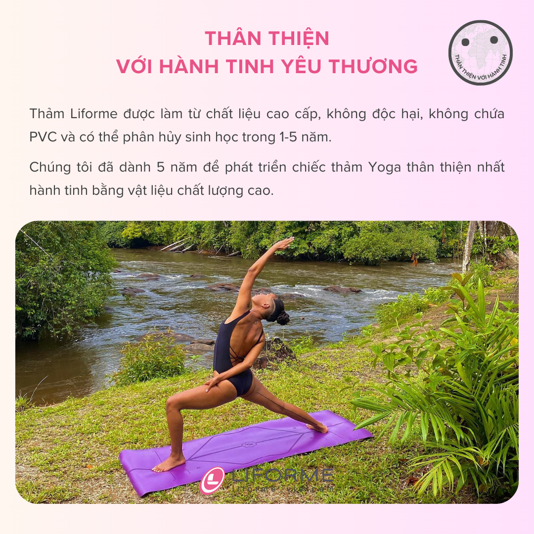 Thảm tập yoga Liforme Classic 4.2mm - Purple Earth
