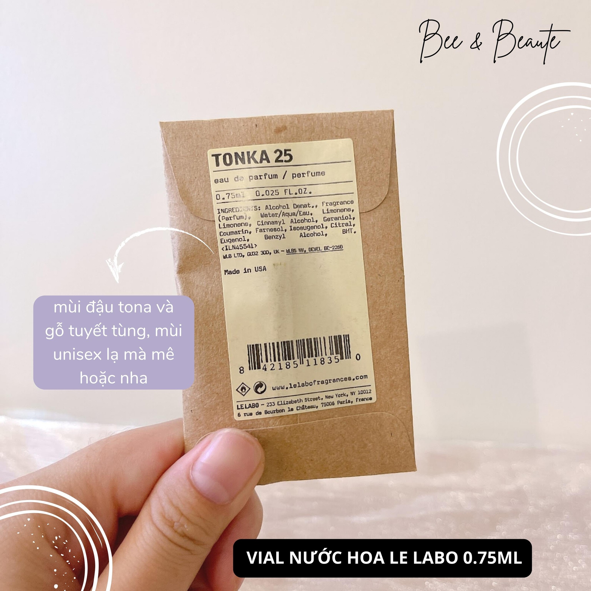 Nước hoa Le Labo vial 0.75ml