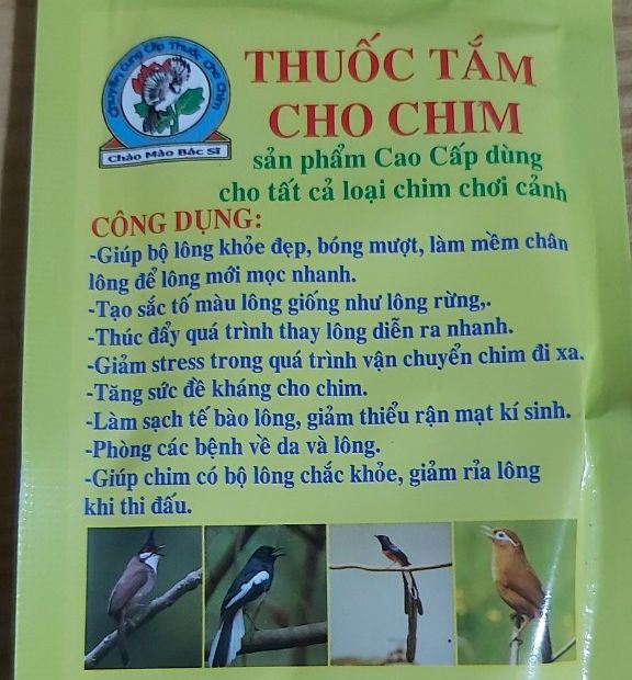 2 gói tắm cho chim