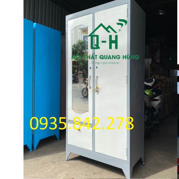 Tủ Sắt 2 Cánh 1M6 Màu Xám