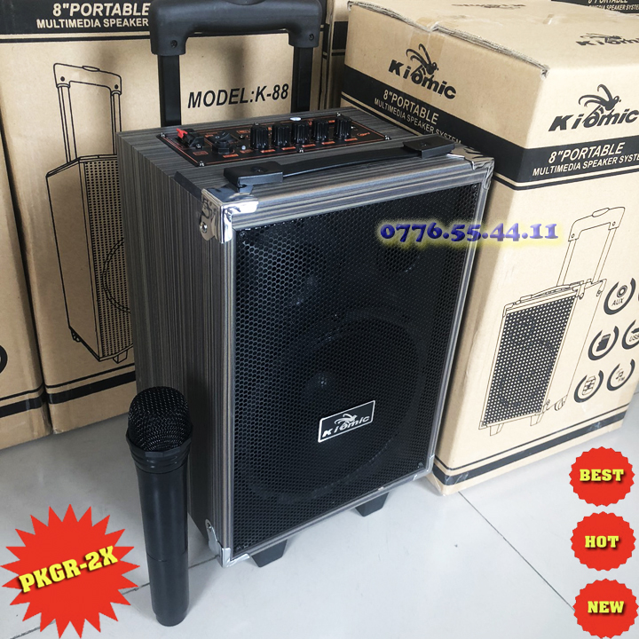 [HCM]Loa Kéo Bluetooth Karaoke Di Động Q8 KIOMIC (Tặng 1 Micro Hát Siêu Hay)
