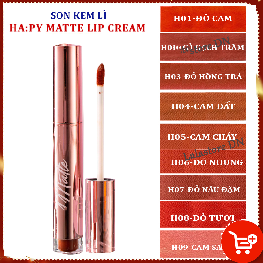 Son Happy kem lì Mattle Lipcream , Son Hapy siêu lì [son handmade]