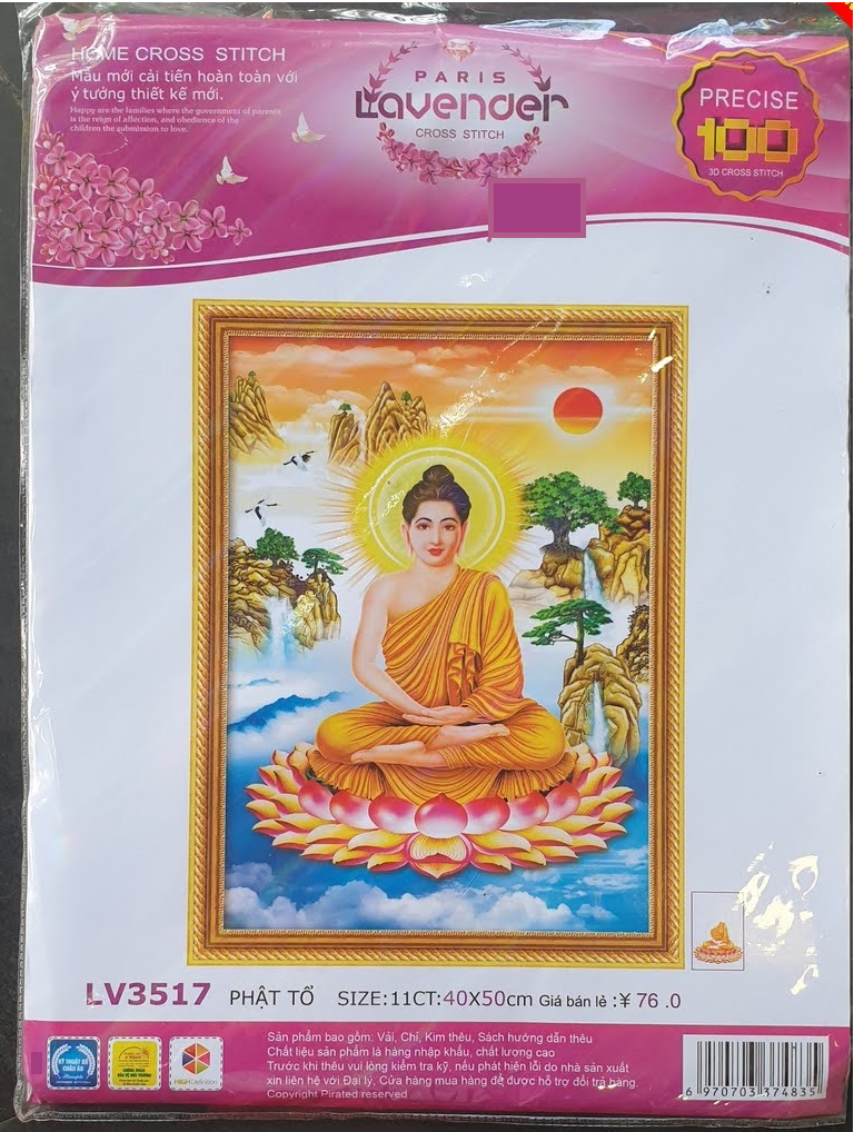 Tranh thêu chữ thập phật bổn sư thích ca lv3517 - kích thước 40 * 50