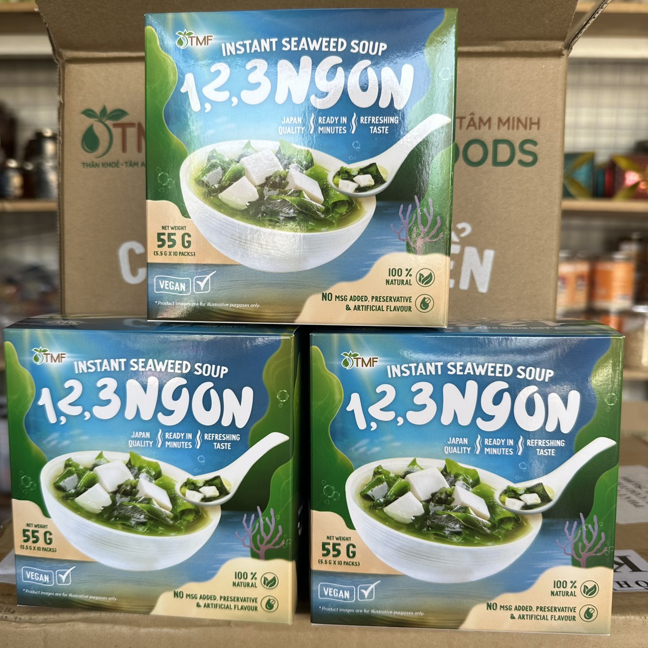 [Thùng 12 hộp giá sỉ] Canh Dưỡng Sinh Rong Biển TÂM MINH hộp 10 gói